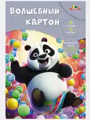 Бежевый меланж картон цветной "Волшебный", А4, 10л,10цв. матовый,мелованный в папке/Хатбер, Апплика