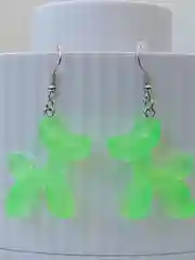 Серьги светящиеся собака зеленый