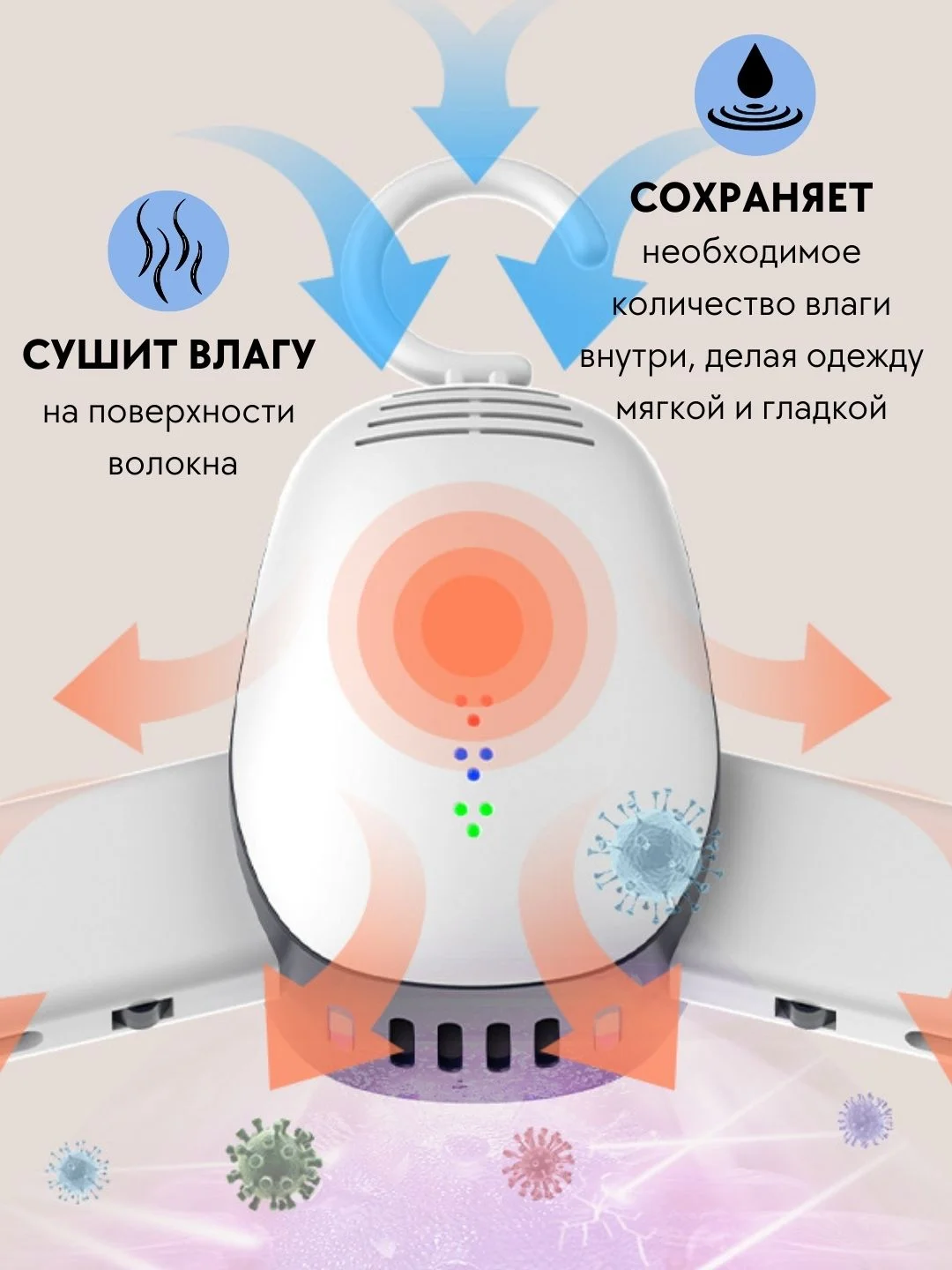 Сушилка-вешалка для одежды, обуви электрическая, портативная, ультрафиолетовая сушка