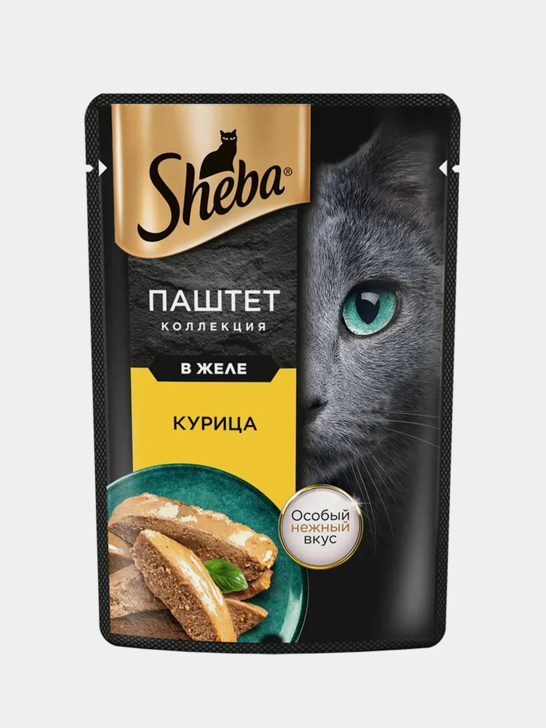 Влажный корм для кошек SHEBA "Нежный паштет в желе с курицей", 28 штук по 75 г