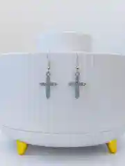 Серьги женские крест серебро