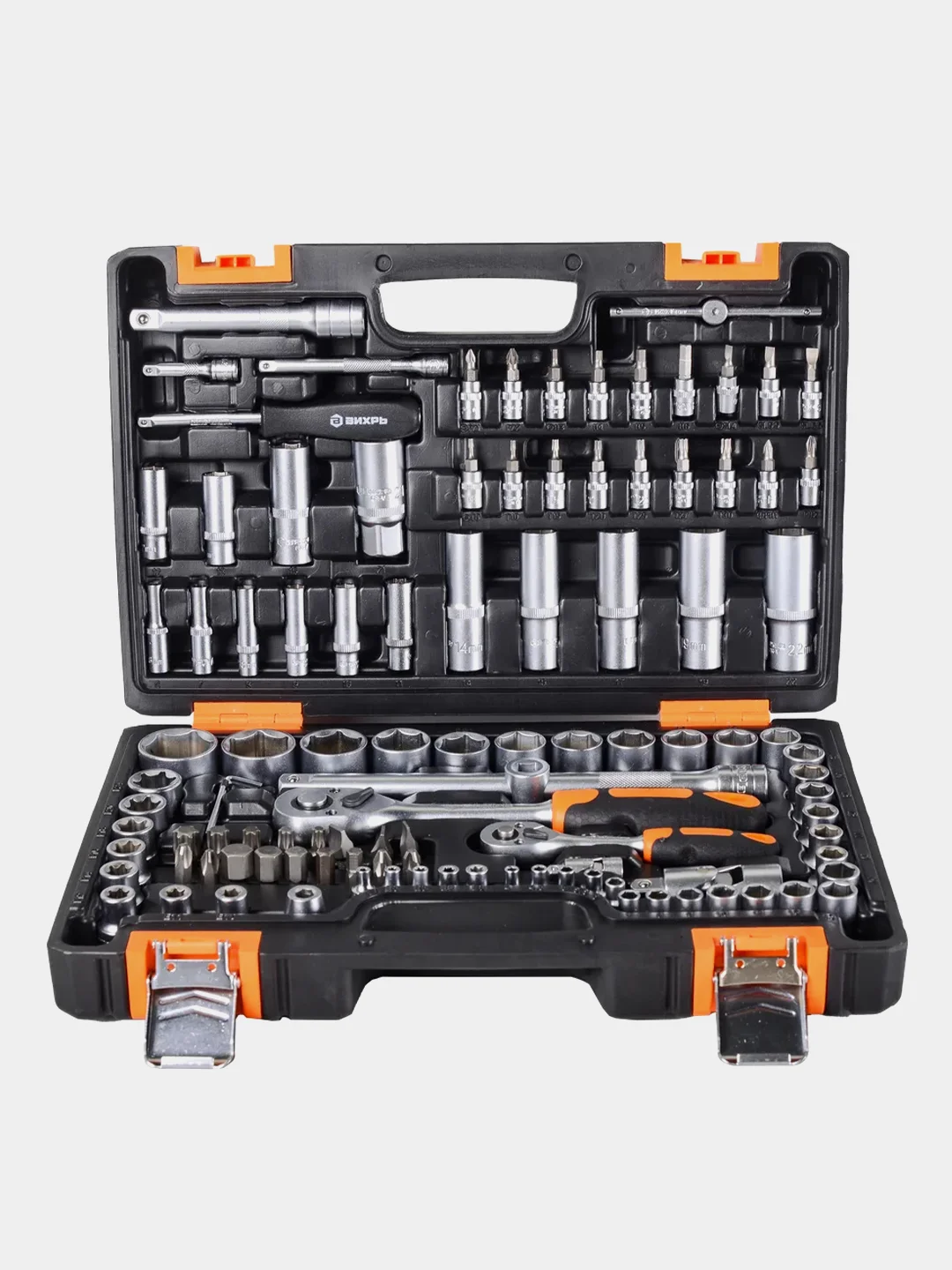 Набор инструментов Вихрь, 1/2", 1/4", CrV, в кейсе, 108 предметов
