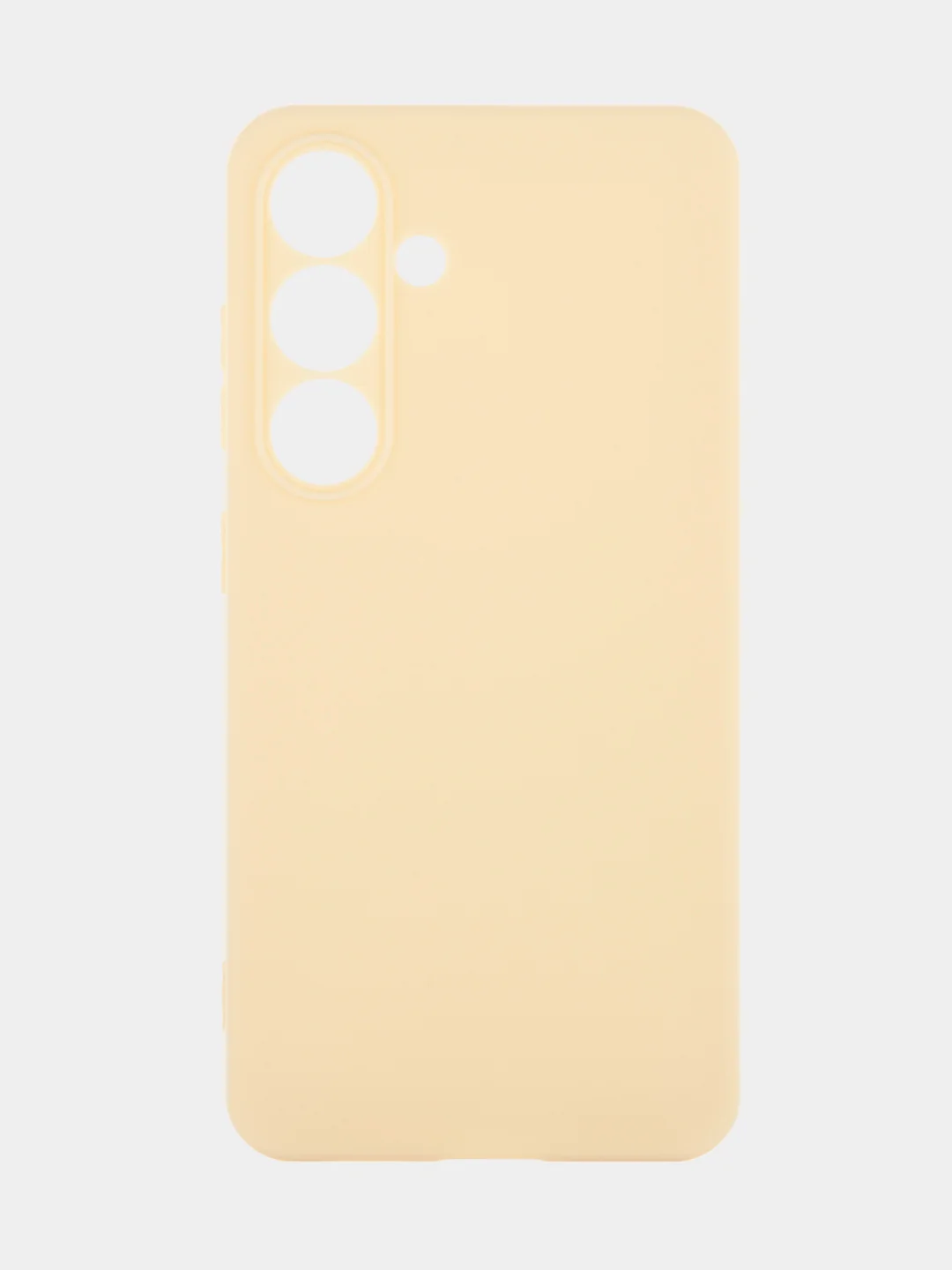 Светло-жёлтый чехол для Samsung Galaxy S24/S24 Plus/S24 Ultra силиконовый BROSCORP матовый / прозрачный