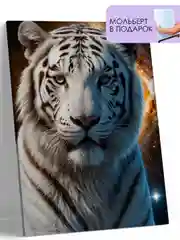 Картина по номерам на холсте с подрамником "Белый тигр", 40*50