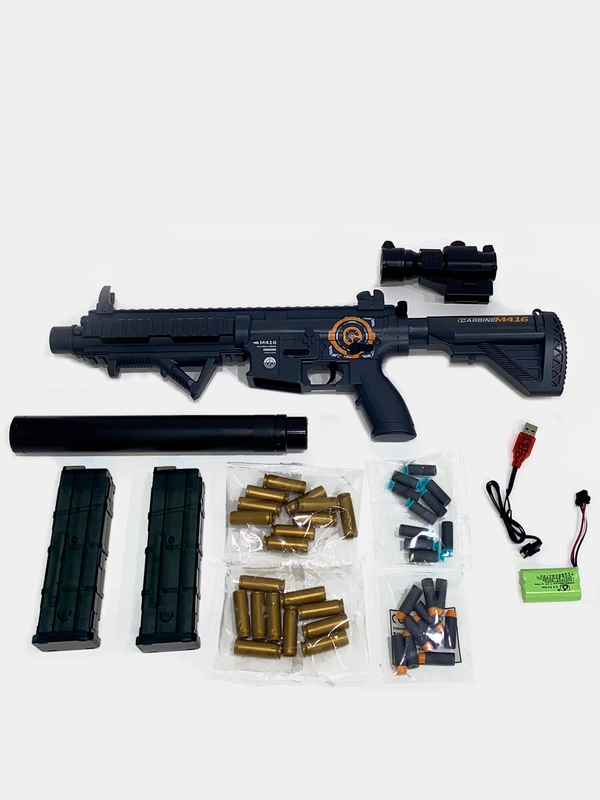 NERF винтовка М416, автоматическая стрельба, вылет гильз