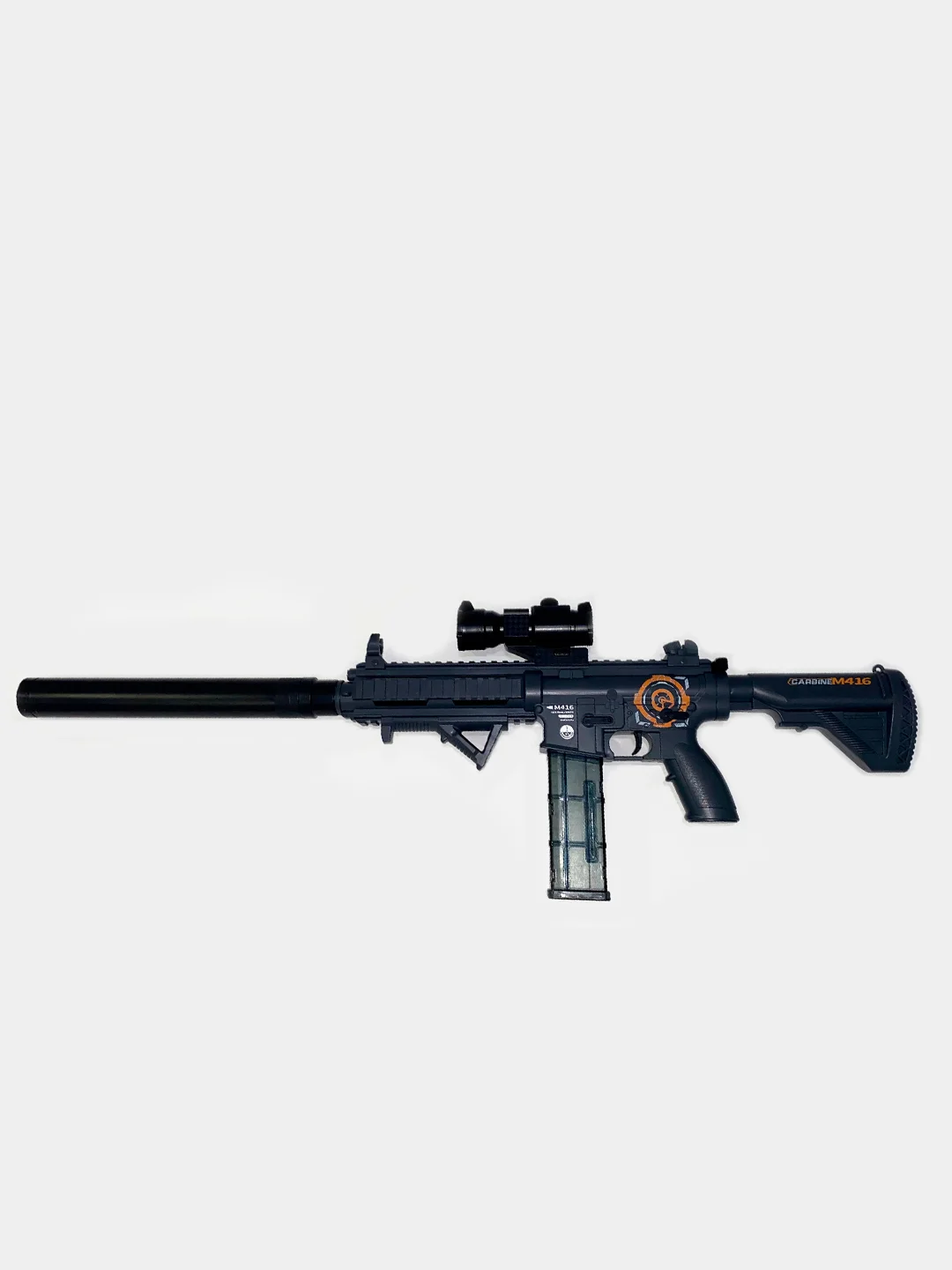Синий меланж nerf винтовка М416, автоматическая стрельба, вылет гильз