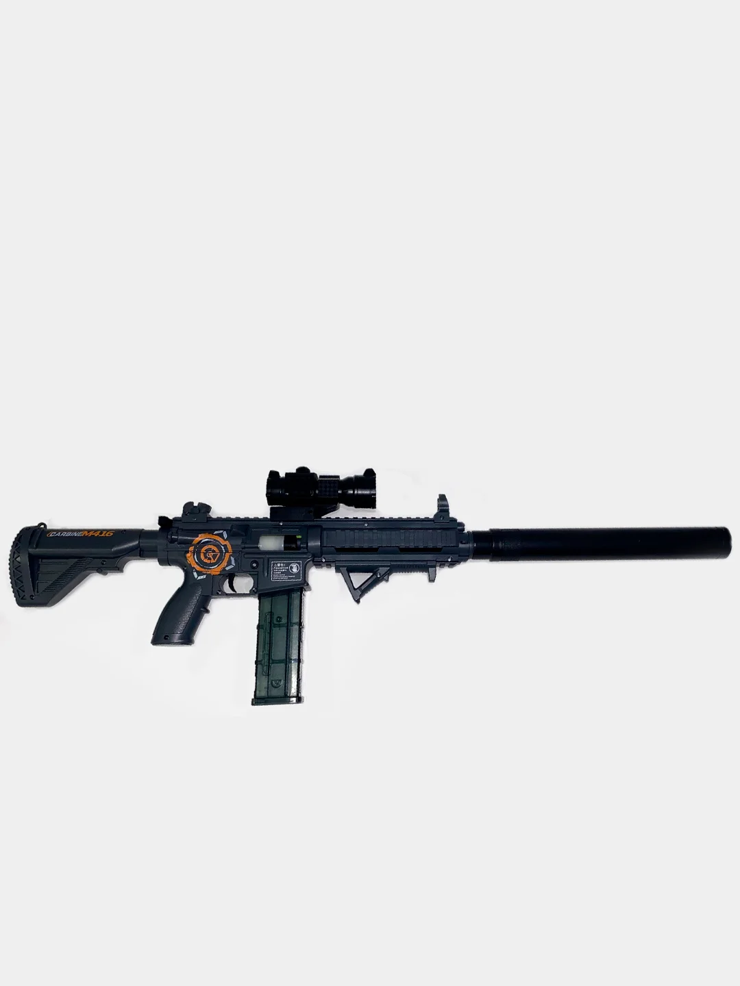Синий меланж nerf винтовка М416, автоматическая стрельба, вылет гильз