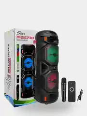 Хром колонка Bluetooth с LED-подсветкой ZQS 40Вт (USB/SD/AUX/FM) + микрофон/пульт