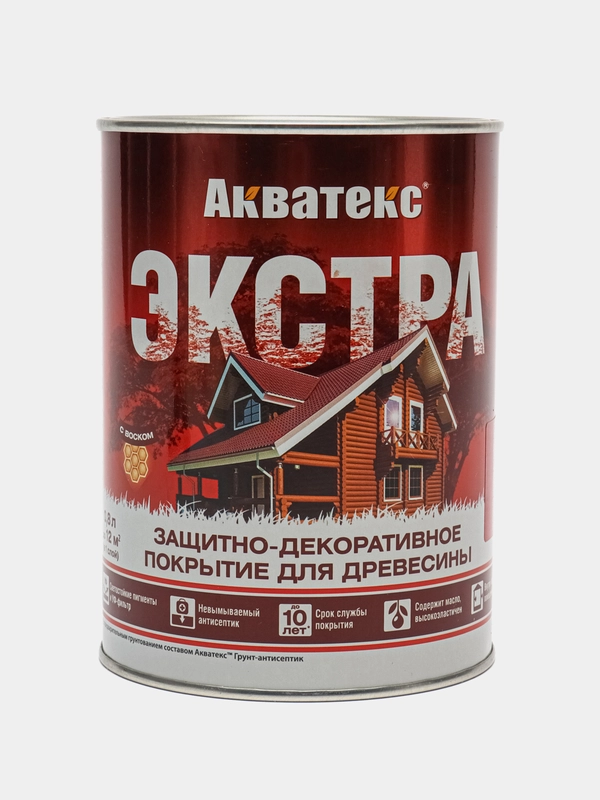 Акватекс Экстра, пропитка по дереву, цвет Красное дерево, 0,8 л
