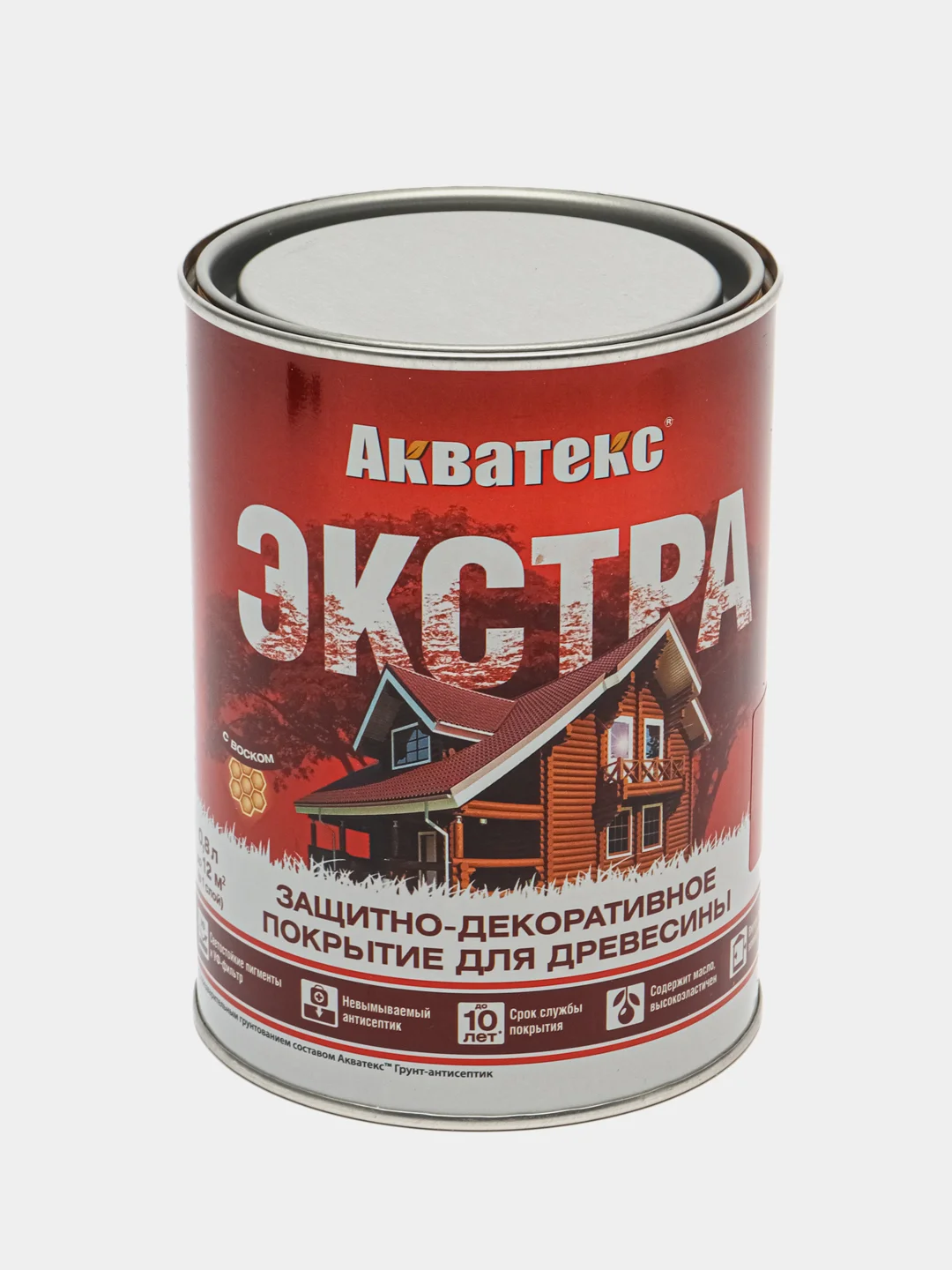 Акватекс Экстра, пропитка по дереву, цвет Красное дерево, 0,8 л