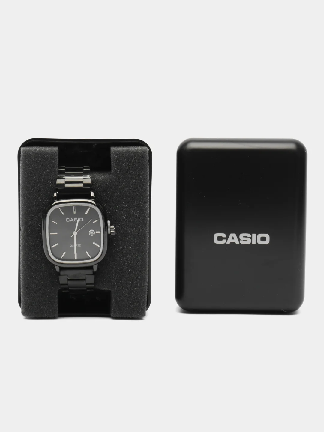 Черный наручные часы Casio с кварцевым механизмом, унисекс