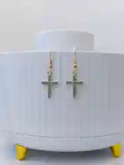 Серьги женские крест золото