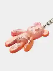 Кораллово-розовый брелок "Мишка" из эпоксидной смолы, ручная работа