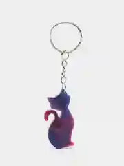 Лавандовый брелок "Кошка" из эпоксидной смолы, ручная работа