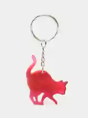 Розовый брелок "Кошка" из эпоксидной смолы, ручная работа