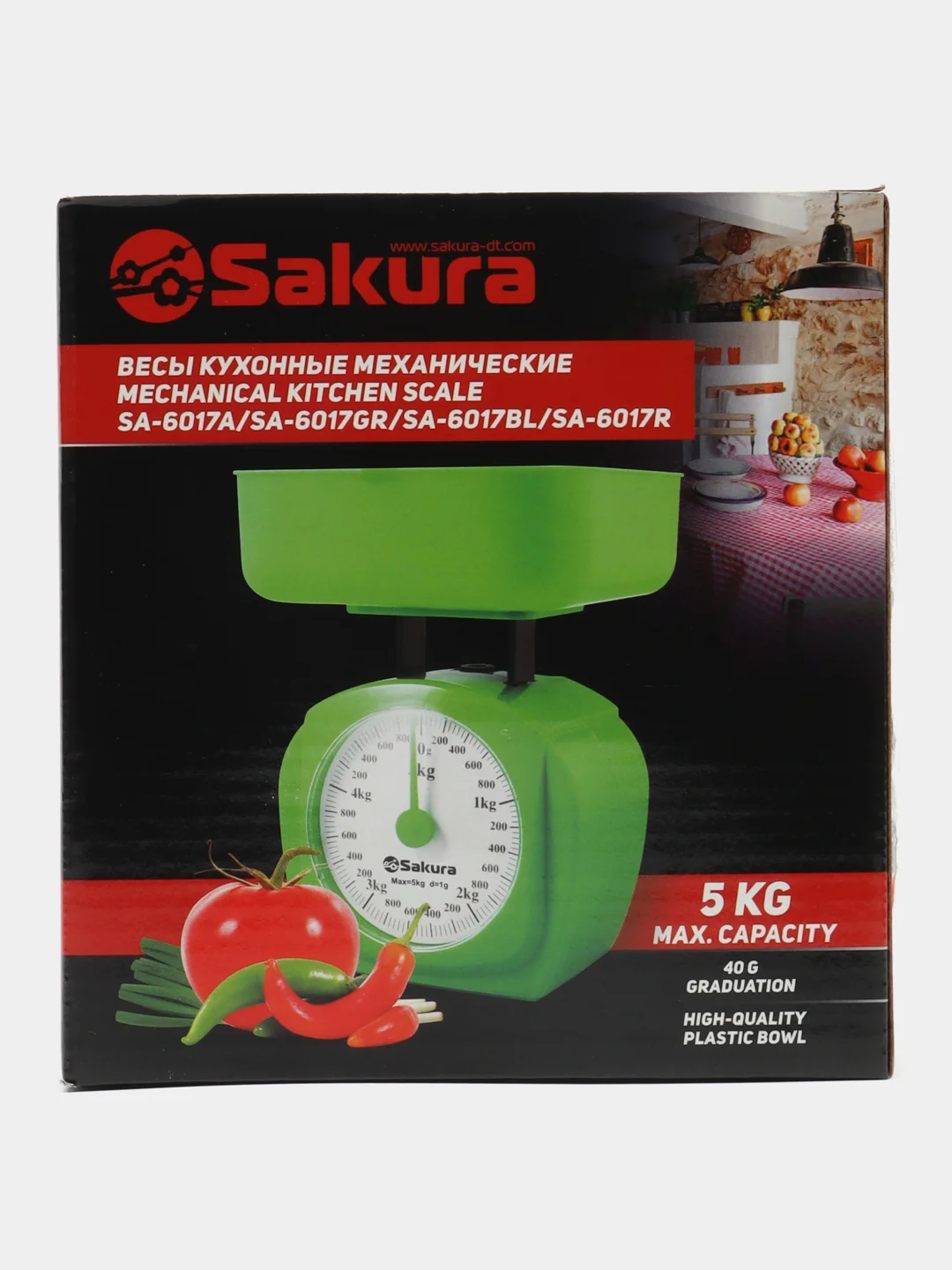 Алый весы кухонные SAKURA SA-6017