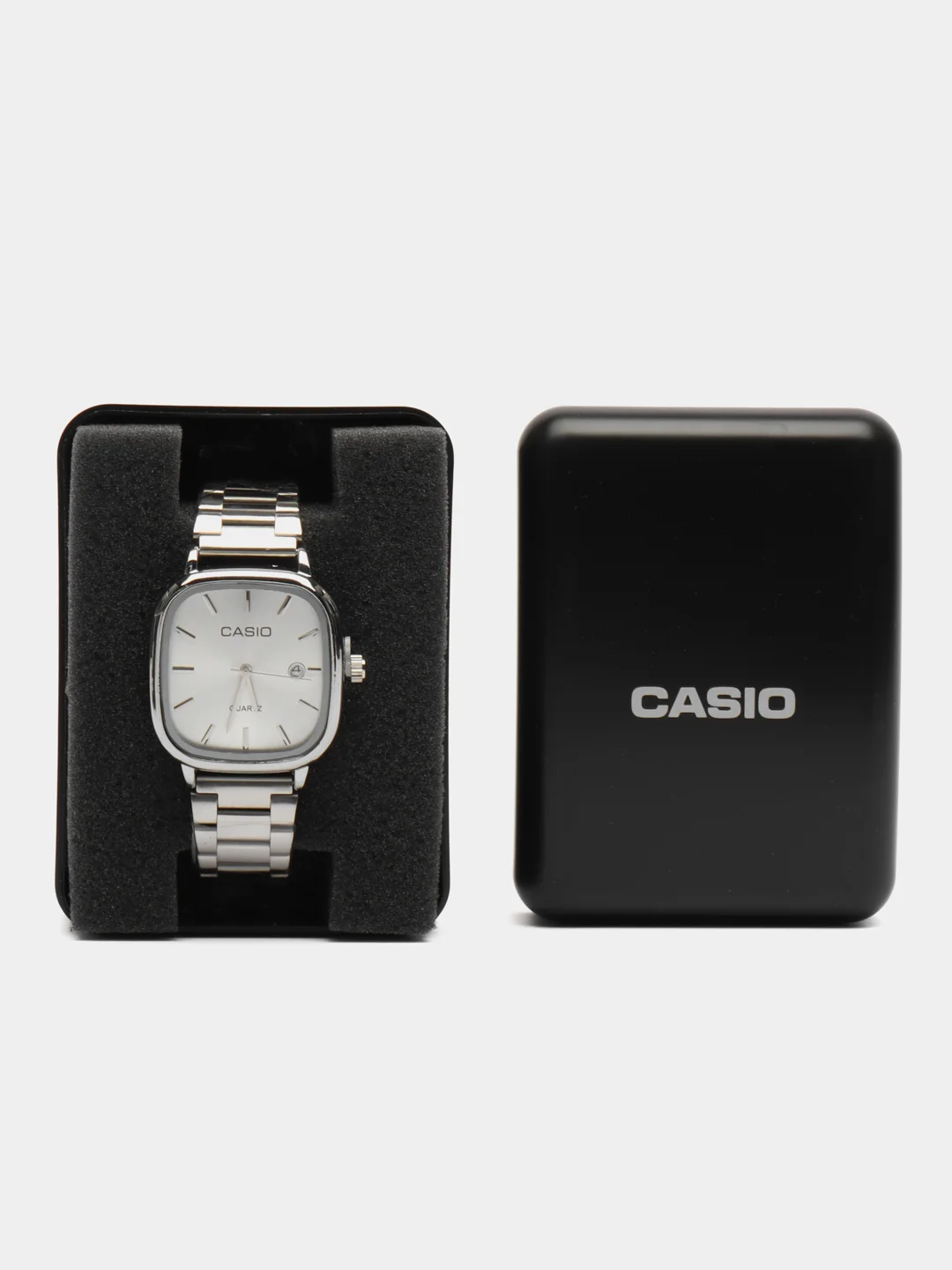 Серебряный наручные часы Casio с кварцевым механизмом, унисекс