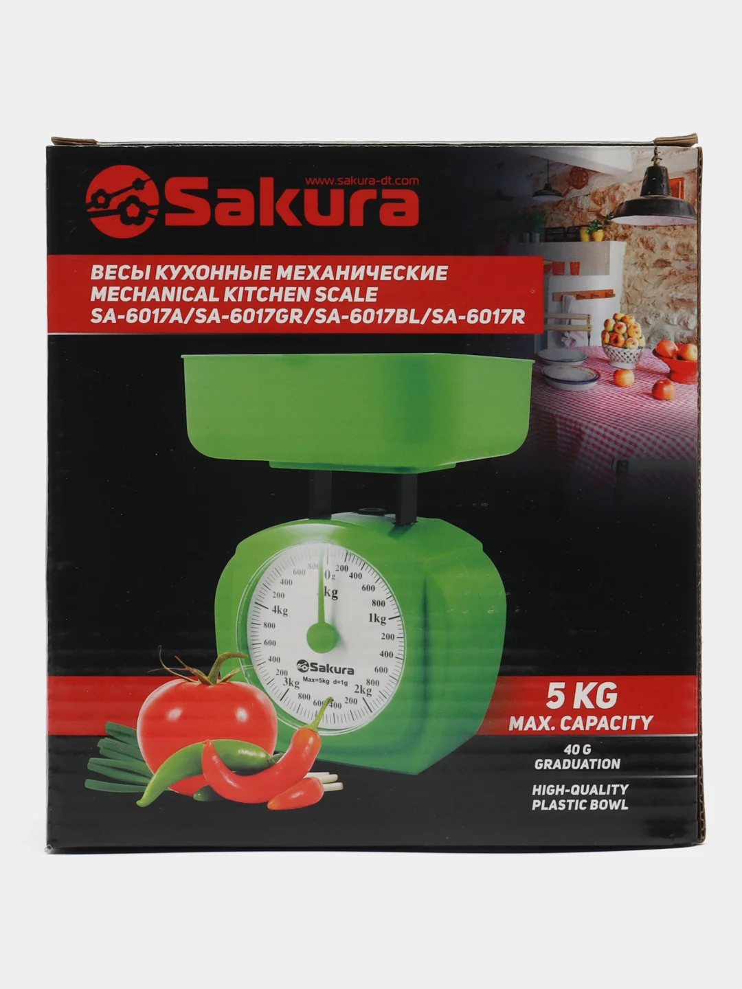 Зеленый весы кухонные SAKURA SA-6017