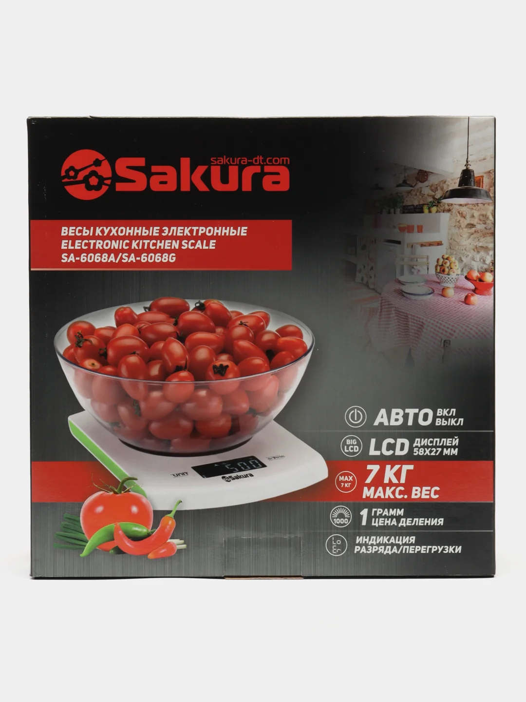 Зеленый весы кухонные SAKURA SA-6068