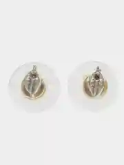 Серебряный комплект украшений женский: цепочка и серьги, сердце, клевер, жемчуг
