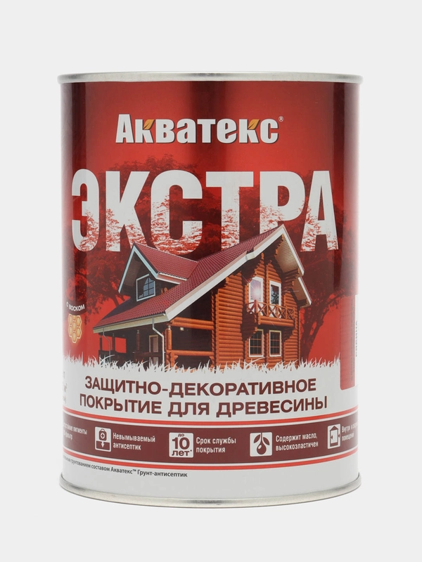 Акватекс Экстра, пропитка по дереву, цвет Рябина, 0,8 л