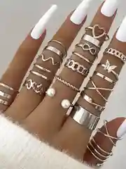 Женские кольца, набор 22 штуки