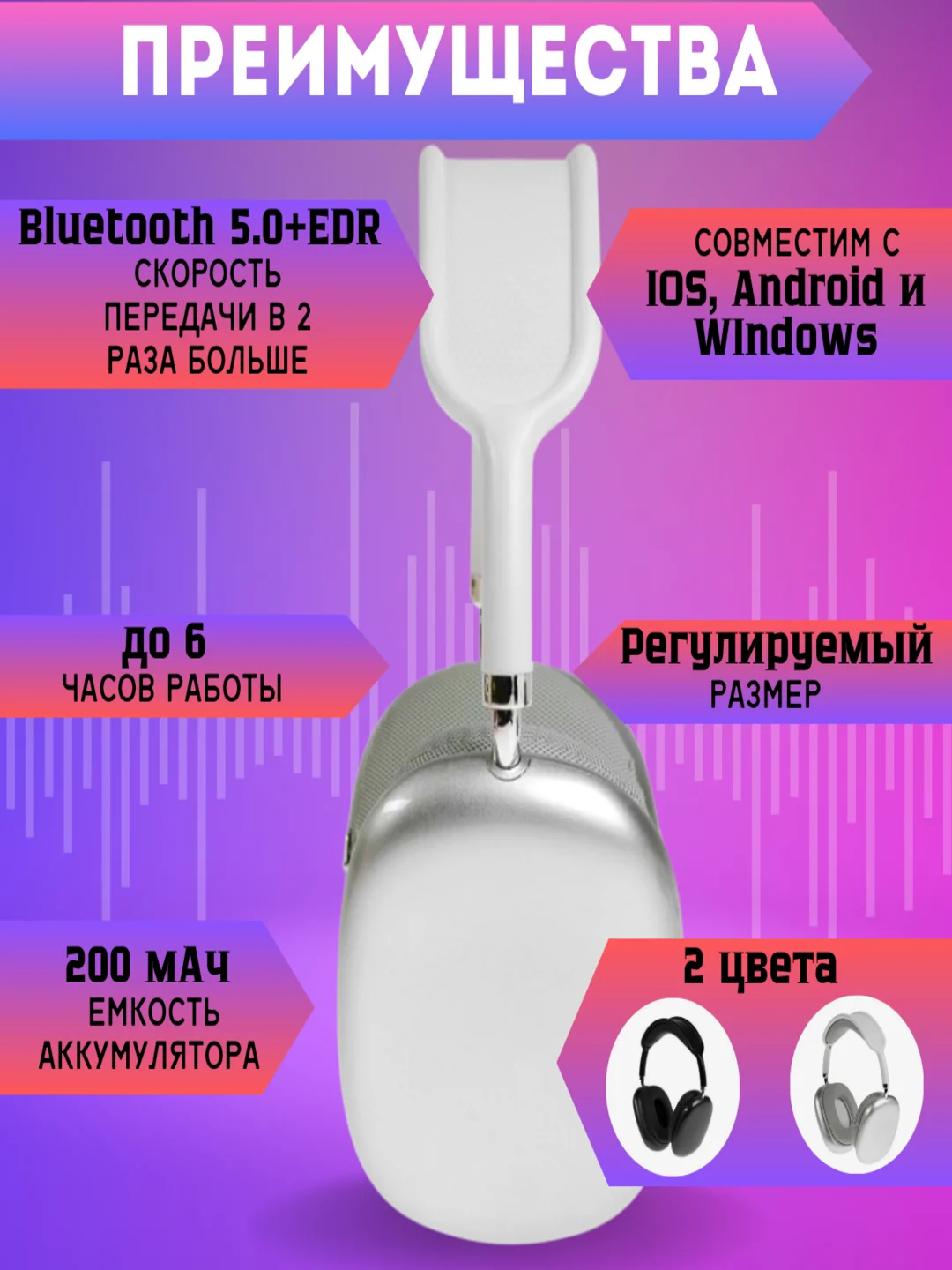 Серый беспроводные Bluetooth наушники P9, полноразмерные