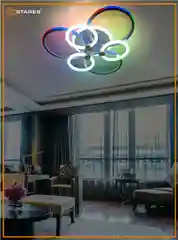 Управляемая светодиодная потолочная люстра с пультом Estares CARNAVAL RGB 50W+30W,до15кв.м