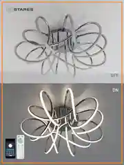 Управляемая светодиодная потолочная люстра с пультом Estares LIANA MUSE 105W,хром до25кв.м