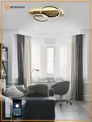Управляемая светодиодная  потолочная люстра с пультом  Estares WOODY LOFT 80W до 20 кв.м