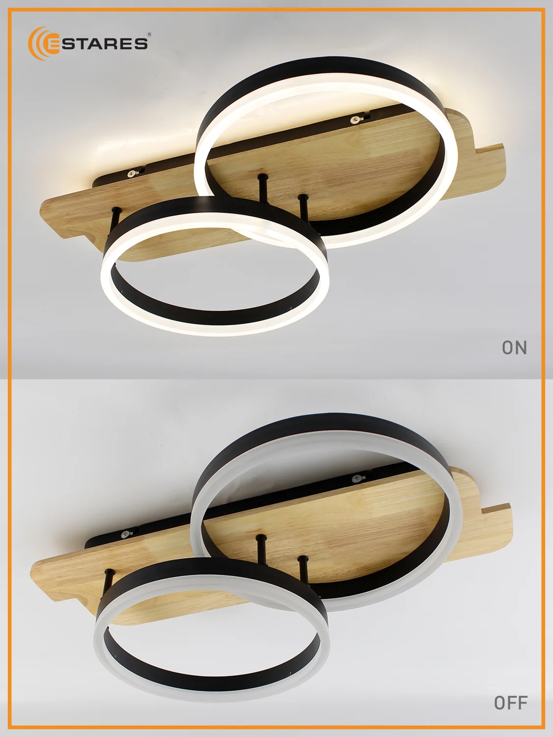 Управляемая светодиодная  потолочная люстра с пультом  Estares WOODY LOFT 80W до 20 кв.м