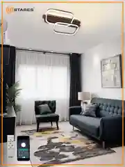 Управляемая светодиодная  потолочная люстра с пультом  Estares WOODY LOFT 95W до 25 кв.м