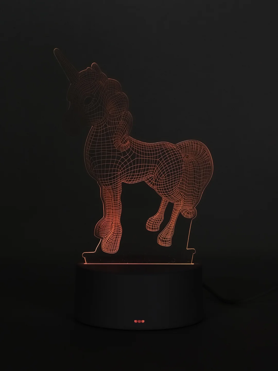 Зеленый светильник ночник 3d с разноцветной подсветкой