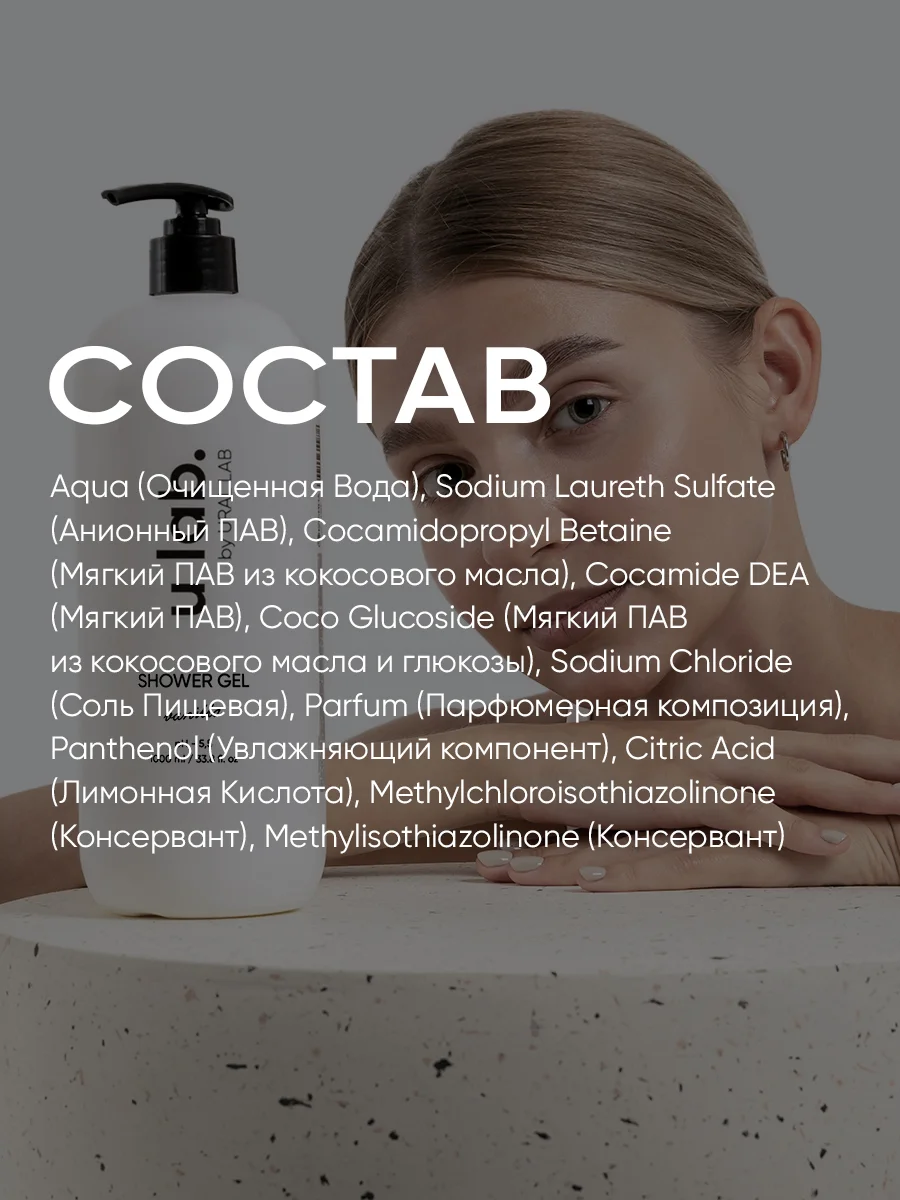 Подарочный набор ULAB: парфюмированный женский гель для душа и мужской гель 2в1, 2 литра
