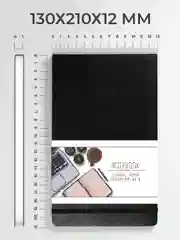 Черный блокнот в линию 64 листа А5 с резинкой-фиксатором MyArt Notebook Classic. Проф-Пресс