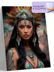 Картина по номерам на холсте с подрамником "Богиня Майя", 40*50