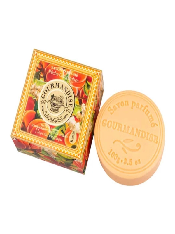 GOURMANDISE Мыло натуральное парфюмированное Персик Имбирь, 100 г