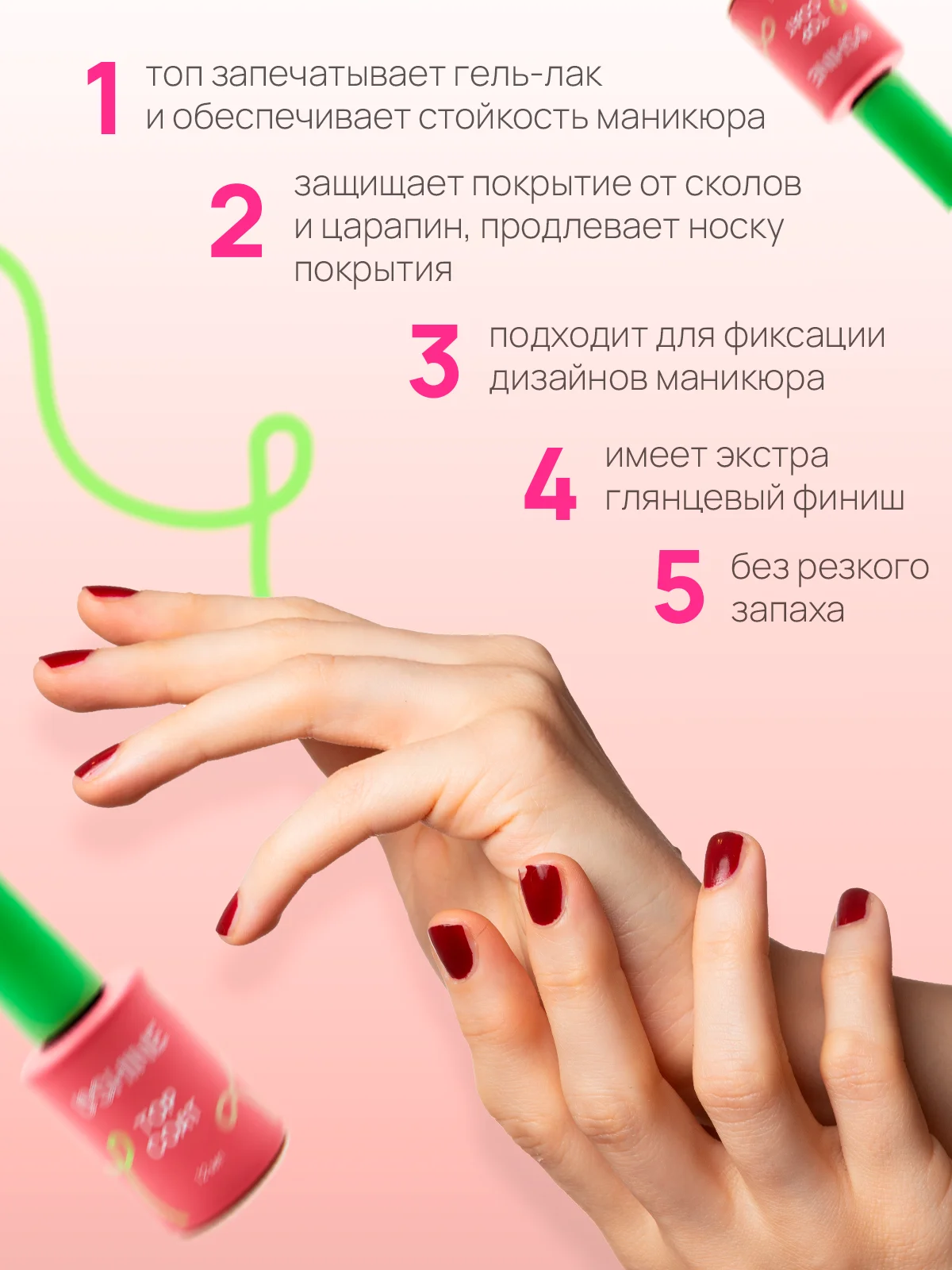 Топ глянцевый прозрачный для гель-лака без липкого слоя USHINE 12 мл