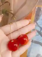 Алый женские серьги в виде ягоды вишни