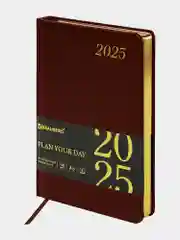 Ежедневник датированный 2025 Brauberg, планер планинг записная книжка А5, под кожу