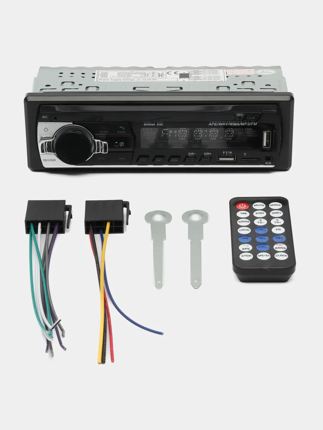 Автомагнитола 1 DIN, с пультом ДУ, Bluetooth, USB, AUX