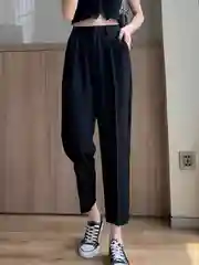 Черный брюки женские укороченные