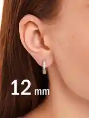 Серебряный серьги-кольца со стразами