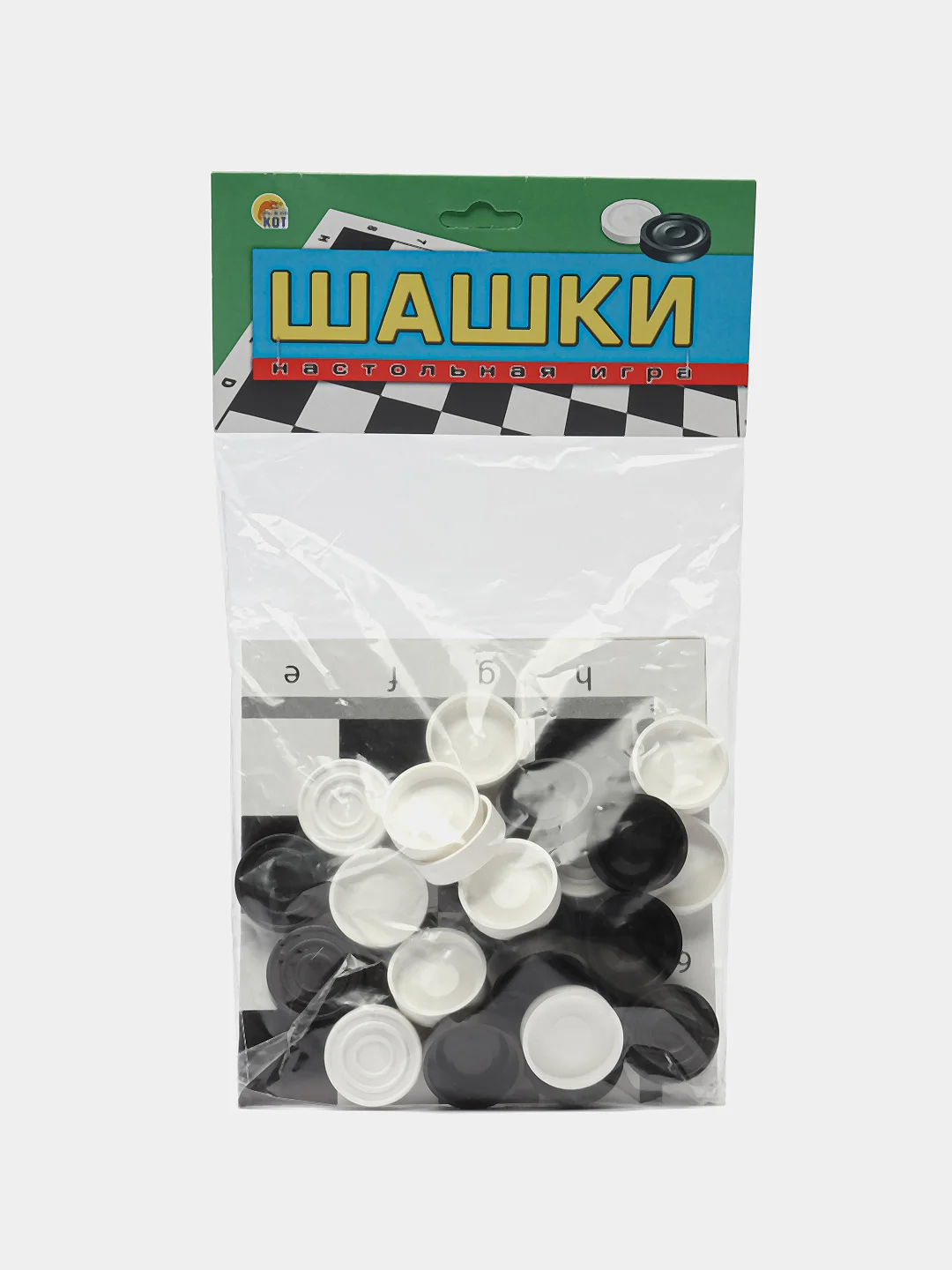 Настольная игра "Шашки" с картонным полем