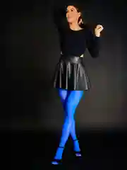 Синий женские колготки цветные, капроновые, летние, 50 DEN