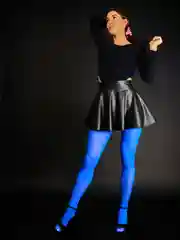 Синий женские колготки цветные, капроновые, летние, 50 DEN