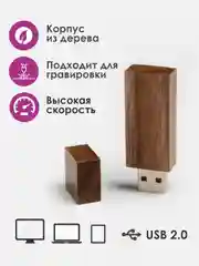 Деревянная флешка ZoorBox 4, 8, 16, 32, 64 гб коричневый бежевый / Флеш-накопитель USB 2.0