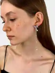 Серебряный серьги на Новый год женские гвоздики