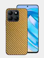 Золотой защитная пленка для Honor X8A под карбон на заднюю часть,под кожу на зад крышку Хонора Х8а