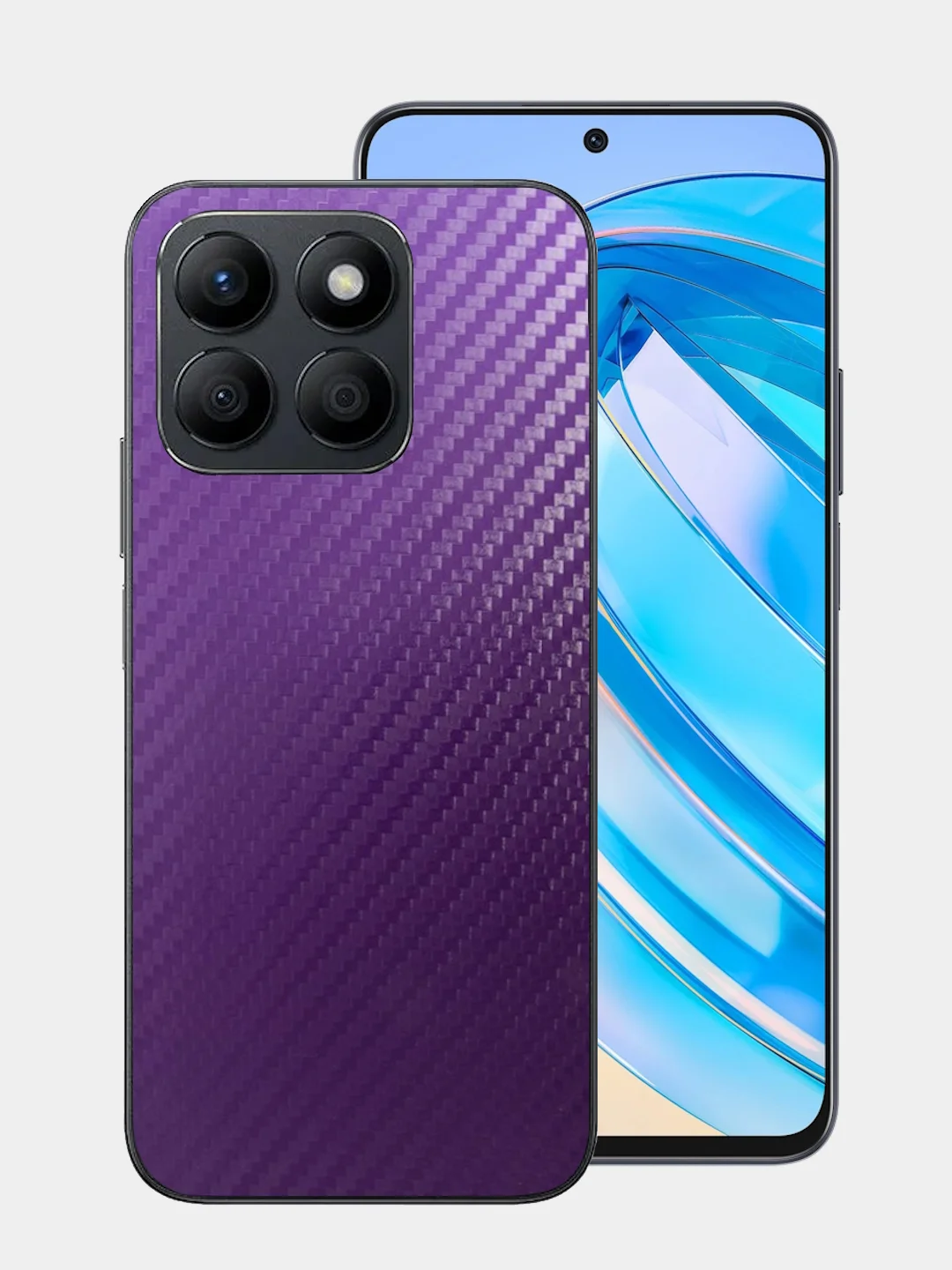Пурпурный защитная пленка для Honor X8A под карбон на заднюю часть,под кожу на зад крышку Хонора Х8а